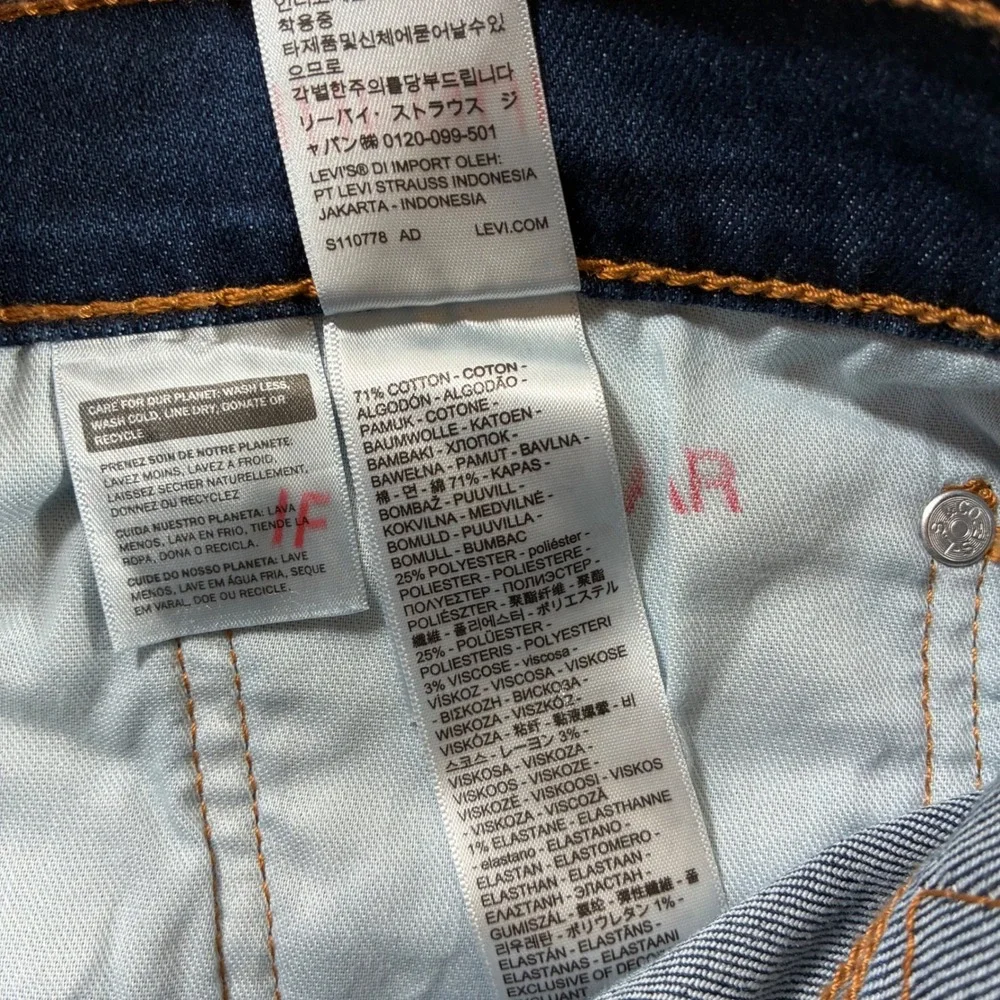 NEW Levi's 514 Straight Jeans 38x30 Blue Dark Wash Denim Stretch Tag 36x30 READ